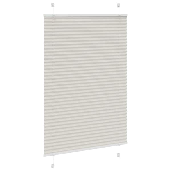 Plisserad persienn ljusgrå 95x100 cm tyg bredd 94,4cm polyester