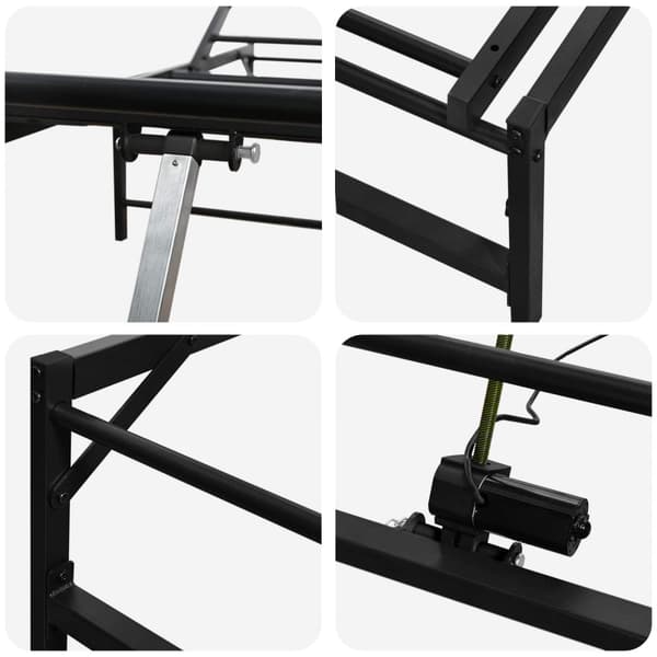 Elektrisk Justerbar Säng Ram Svart 160 x 200 cm Stål