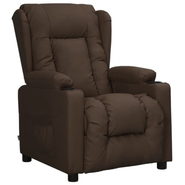Reclinerfåtölj brun konstläder
