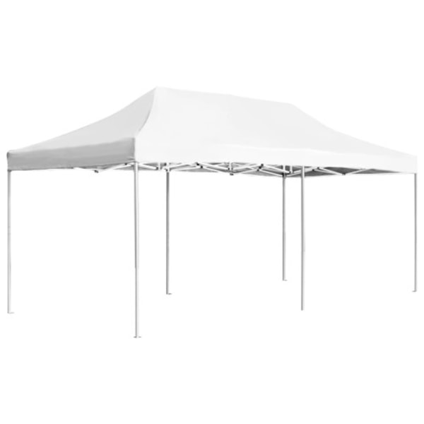 Hopfällbart partytält aluminium 6x3 m vit