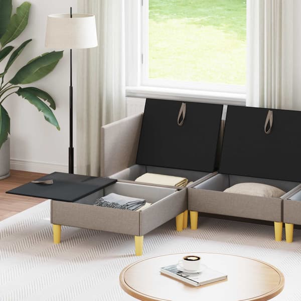 Modulsoffor med förvaring 6 st Taupe Tyg