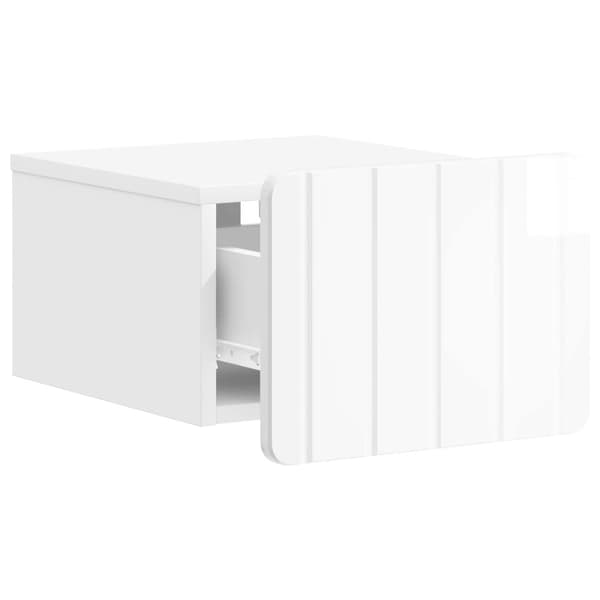 Väggmonterat Sängbord 2 pcs Vit högglans 33 x 34,5 x 24 cm