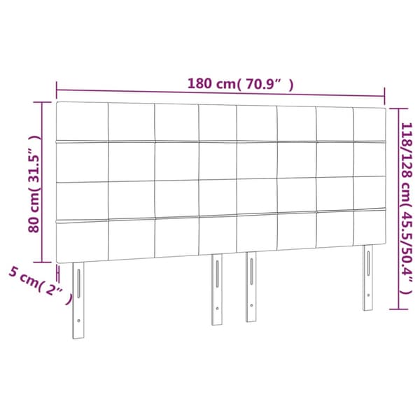 Sänggavel mörkbrun 180x5x118/128 cm tyg