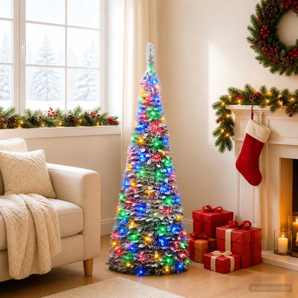 Pop-up-julgran med LED-belysning 120 cm 50 LED-lampor PVC