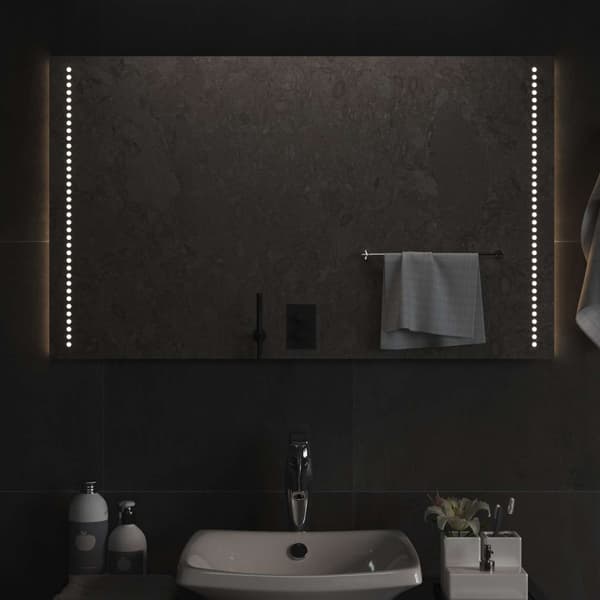 LED Badrumsspegel Transparent 100 x 60 cm härdat glas