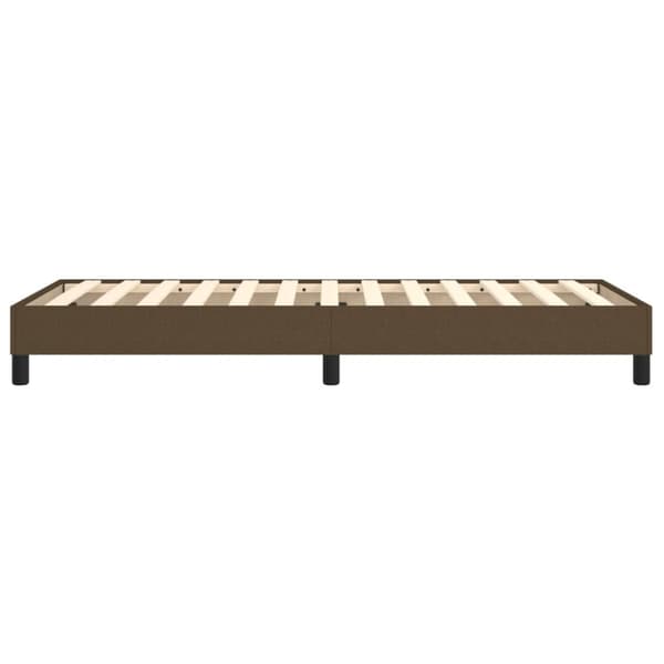 Boxspring-sängram mörkbrun 100x200 cm tyg
