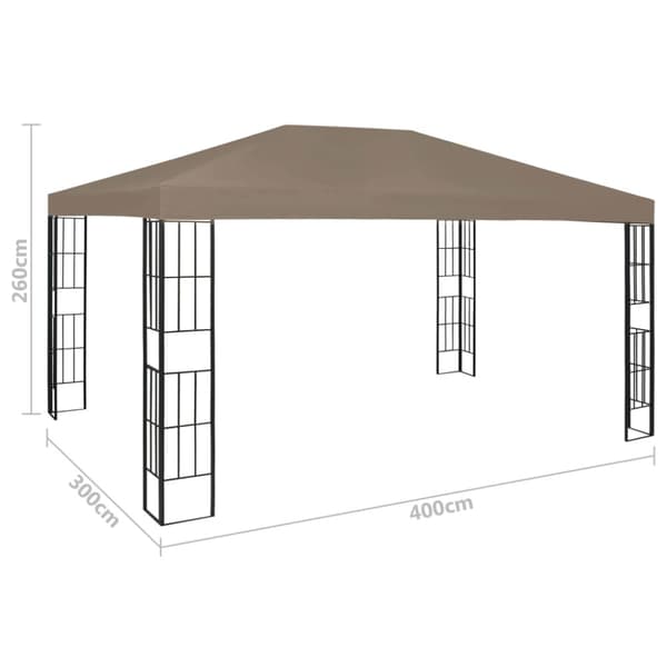 Paviljong 4x3 m taupe