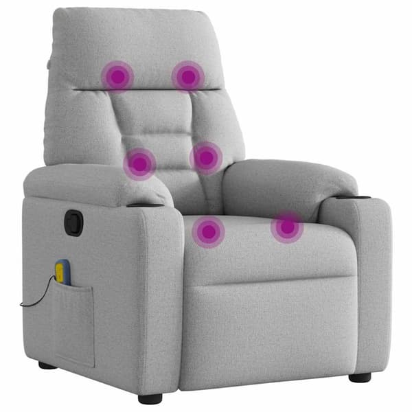 Massagefåtölj molngrå tyg