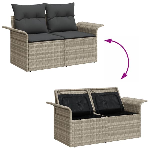 Trädgårdsoffset 8 st Poly rattan