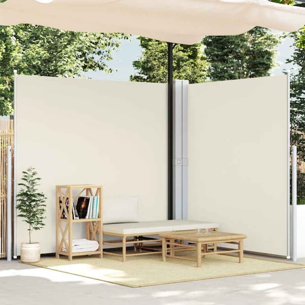 Infällbar sidomarkis 200x600 cm gräddvit