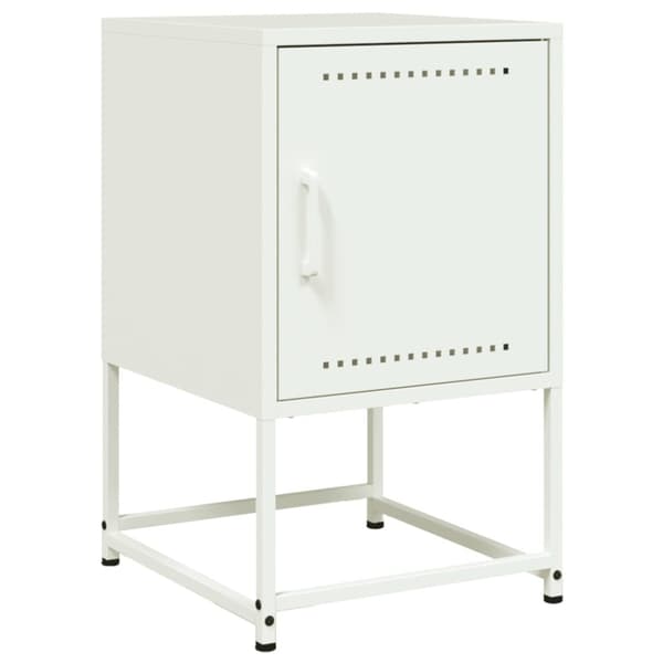Sängbord 2 st vit 36x39x60,5 cm stål
