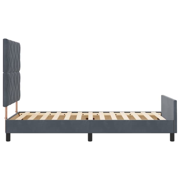 Bäddfjäder med huvudgavel Mörkgrå 100 x 200 cm Sammet