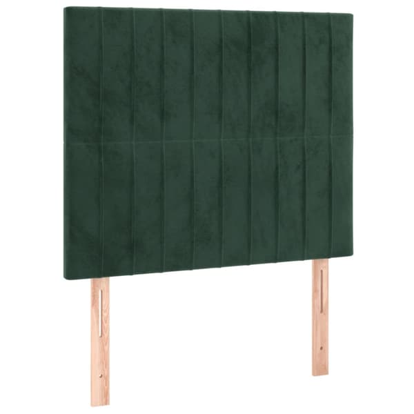Ramsäng med madrass & LED mörkgrön 80x200 cm sammet