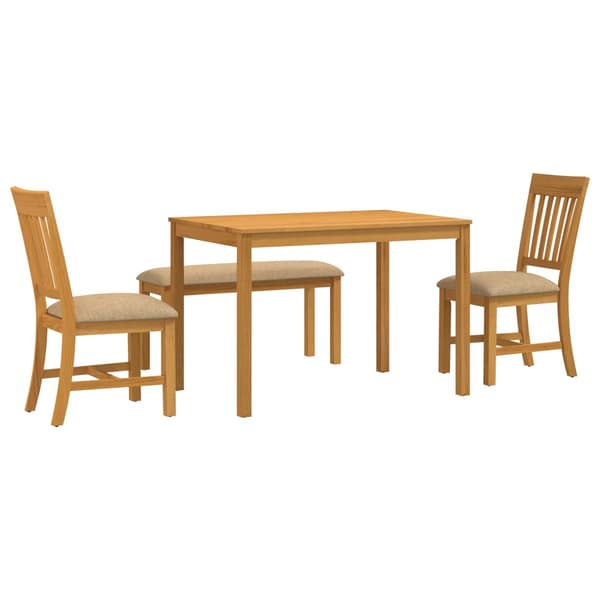 Matgrupp 4 st Beige Massivt Ekträ