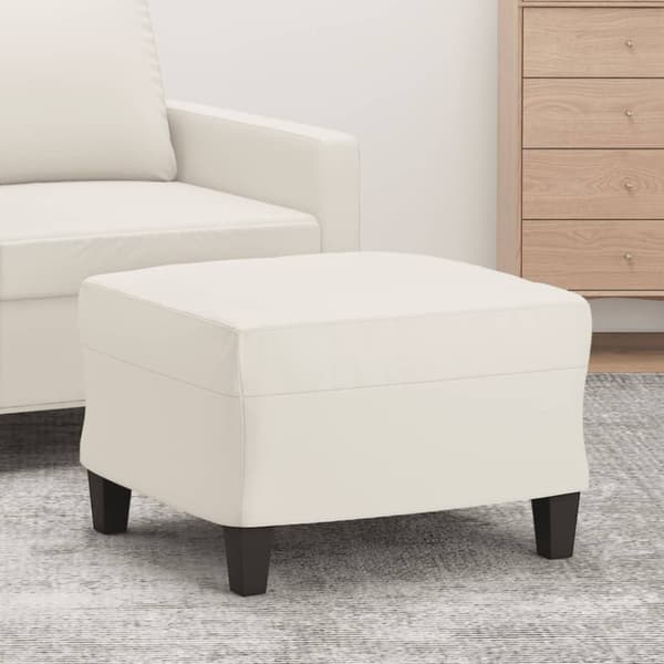 Fotpall gräddvit 60x50x41 cm konstläder