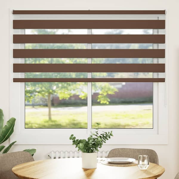 Rullgardin zebra brun 165x150 cm tyg bredd 160,9 cm polyester