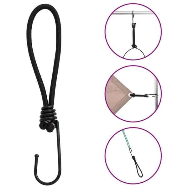 Gummistroppar med krok 25 st 17 cm