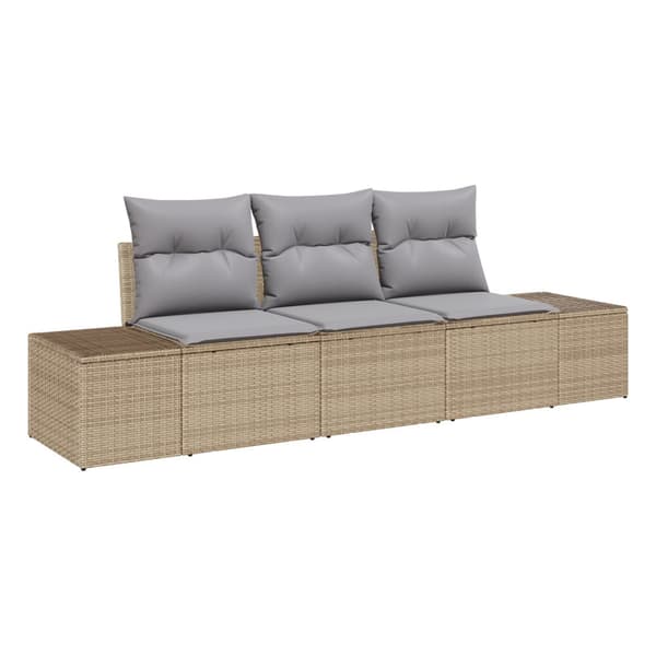 Soffset med kudde 3 pcs Beige konstrotting