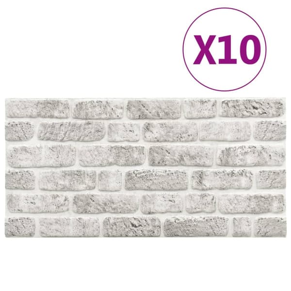 Väggpaneler 10 pcs Ljusgrå 100 x 50 cm EPS Skum