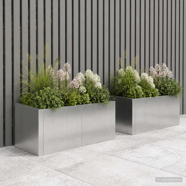 Stödvägg 4 st 100 x 100 x 40 cm Rostfritt stål Silver