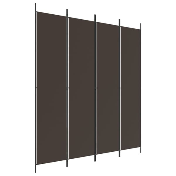 Rumsavdelare 4 paneler brun 200x220 cm tyg