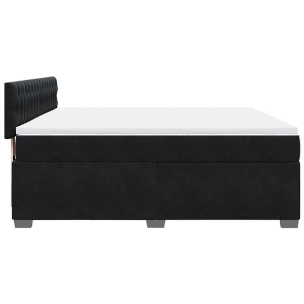 Ramsäng med madrass svart 180x200 cm sammet