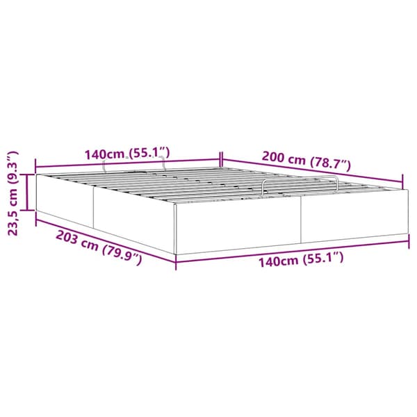 Ottoman sängram utan madrass ljusgrå 140x200 cm sammet
