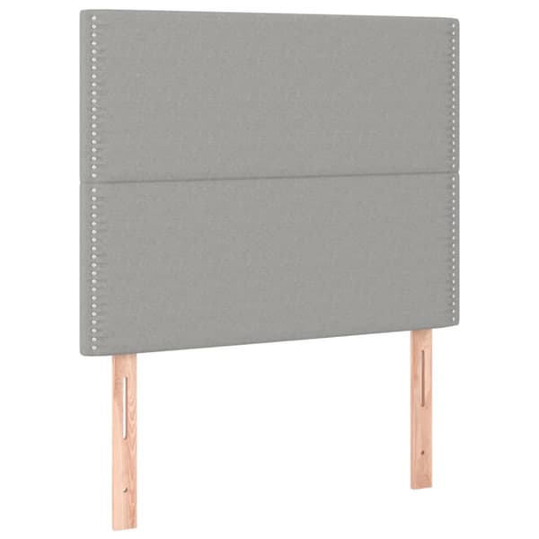Ramsäng med madrass ljusgrå 100x200 cm tyg