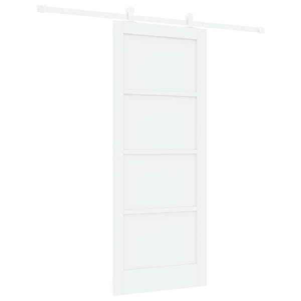 Skjutdörr Vit 83 x 202 cm Massiv furu