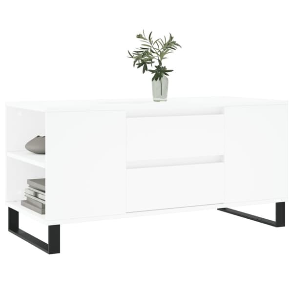 Soffbord vit 102x44,5x50 cm konstruerat trä