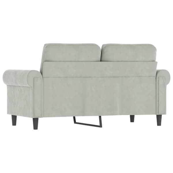 2-sitssoffa ljusgrå 120 cm sammet