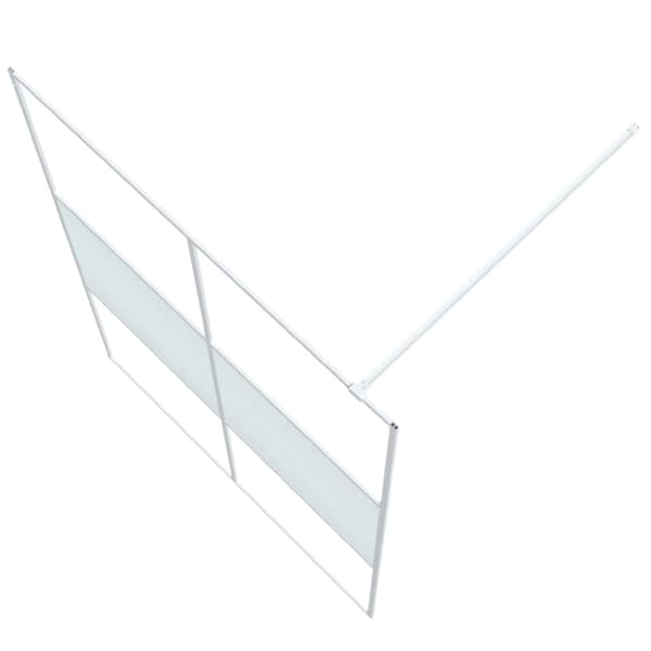 Duschvägg vit 140x195 cm klart ESG-glas