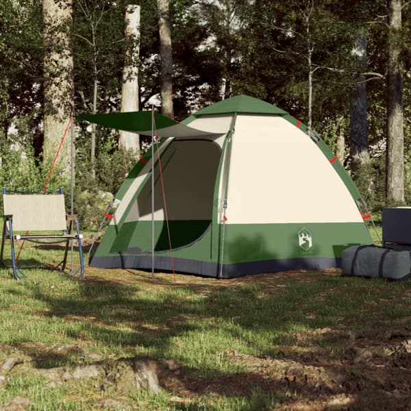 Campingtält 4 personer grön snabbrest