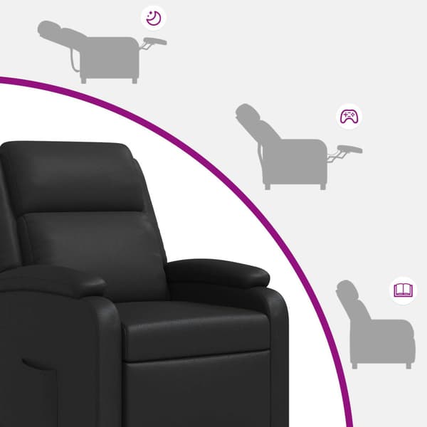 Recliner Svart Konstläder