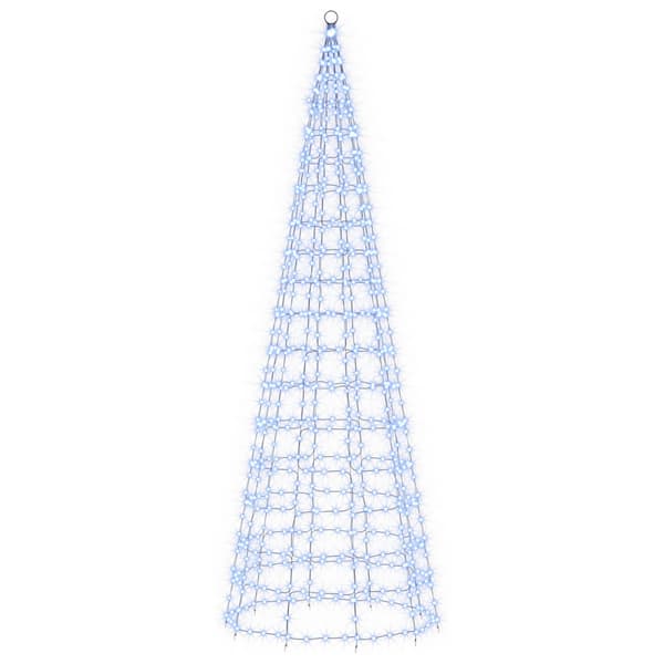 Julgransbelysning med markspett och flaggstång 300 cm