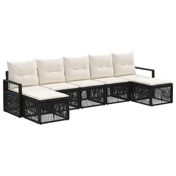 Trädgårdsoffset 7 pcs Svart konstrotting