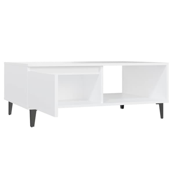 Soffbord vit 90x60x35 cm konstruerat trä