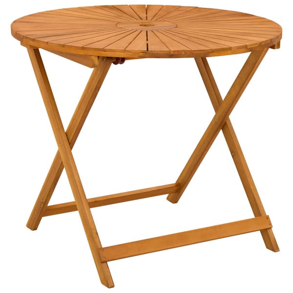 Hopfällbart trädgårdsbord Naturlig Ø90 x 75 cm