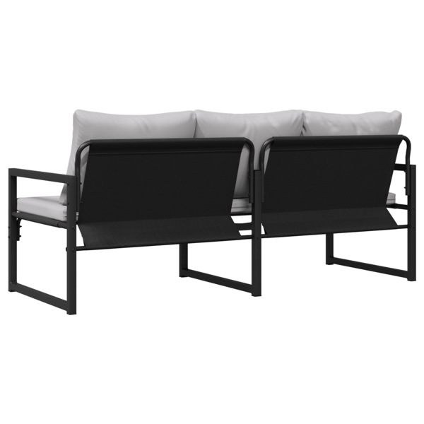 Trädgårdsmöbler med kudde Ljusgrå 180 x 72,5 x 71 cm Polyester