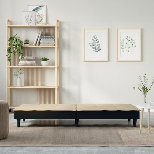 Bäddsoffa gräddvit tyg