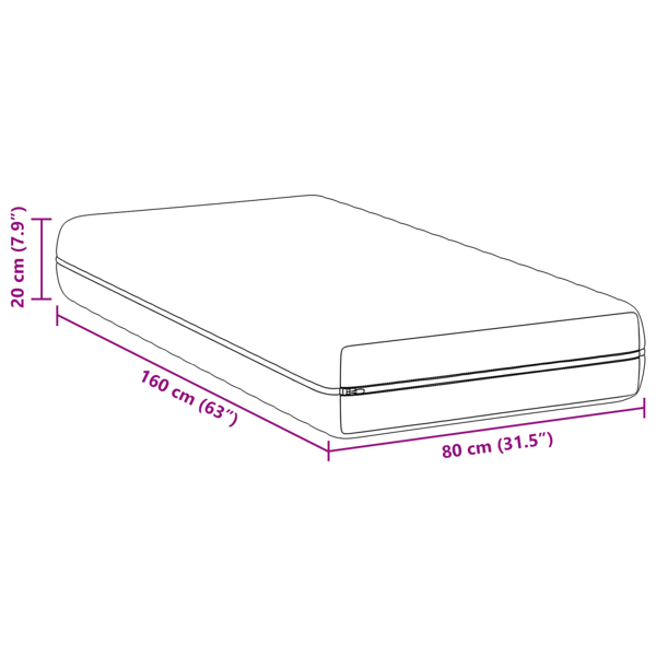 Madrass Vit 80 x 160 cm Pocketfjäder