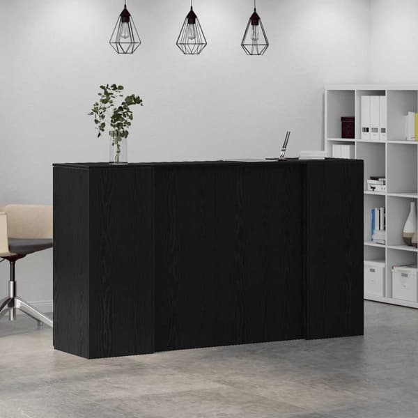 Receptionsdisk svart ek 180x50x103,5 cm konstruerat trä