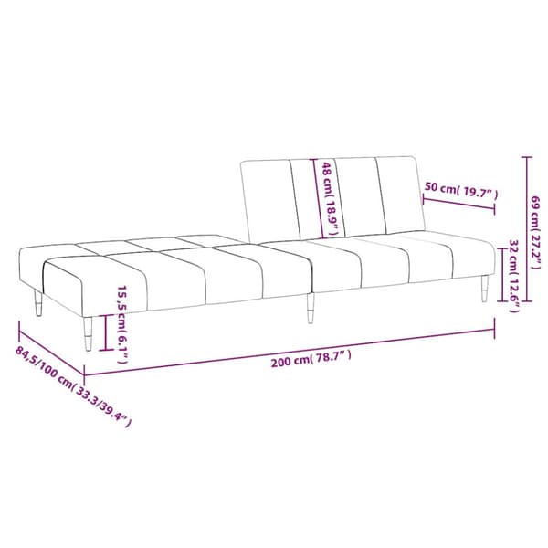 Bäddsoffa 2-sits gul sammet