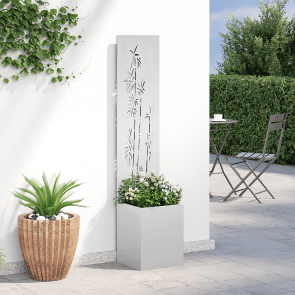 Trädgårds integritetsskärm Silver 32 x 150 cm Galvaniserat stål
