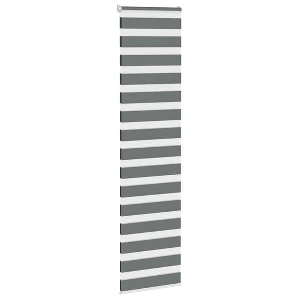Rullgardin zebra mörkgrå 65x230 cm tyg bredd 60,9 cm polyester