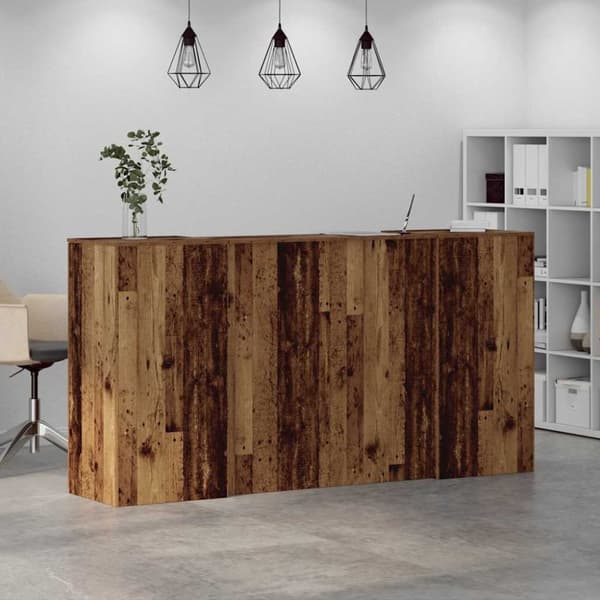 Receptionsdisk grå sonoma 200x50x103,5 cm konstruerat trä
