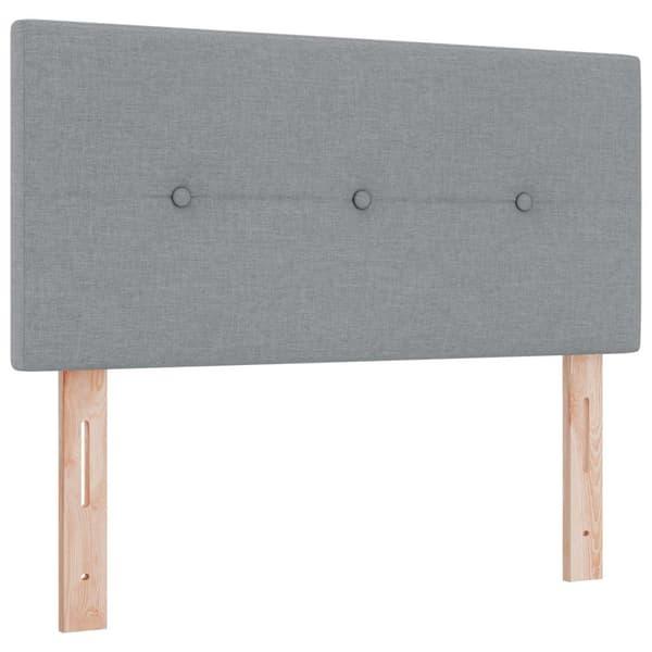 Boxspring säng med madrass och LED Ljusgrå 100 x 200 cm Tyg