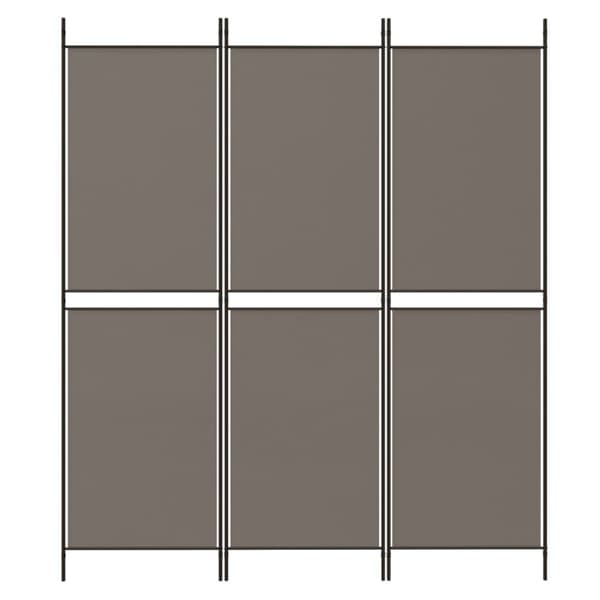 Rumsavdelare 3 paneler antracit 150 x 200 cm tyg