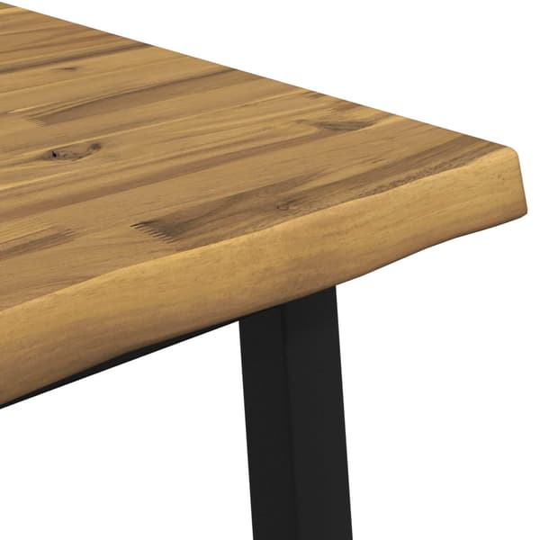 60 x 55 x 75 cm Massivt Akaciaträ Vit och svart Rektangulär