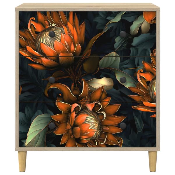 Kommode LOCHEM Orange tryck 66 x 36,5 x 75 cm Konstruerat trä